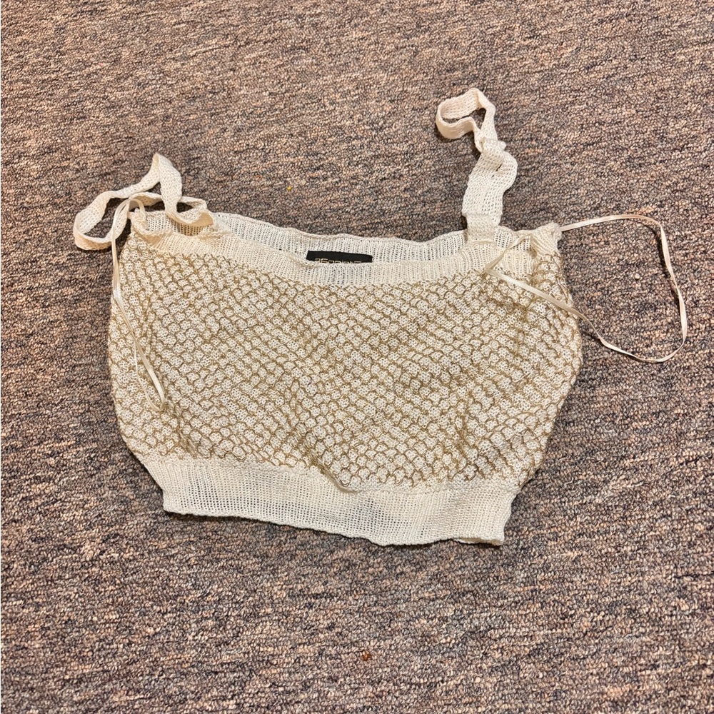 Chic Cream Knit Women's Tank Top